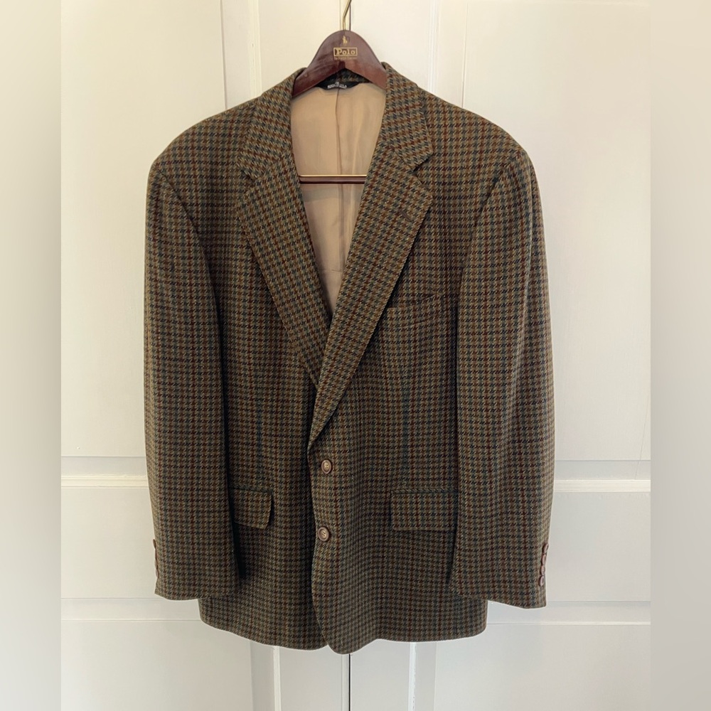 Vintage Polo University Club Houndstooth Sport Coat. Size 42 R.